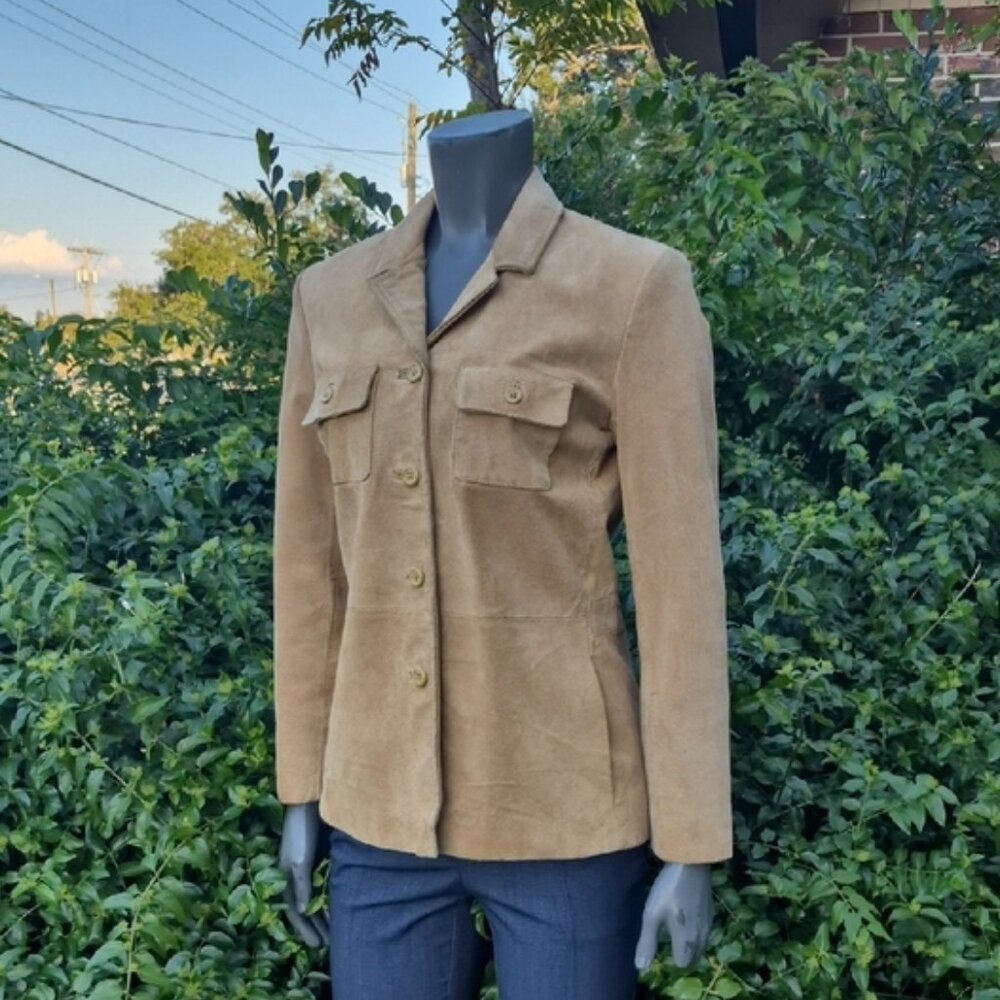Style & Co. (India) Ladies Genuine Suede Leather Beige Jacket